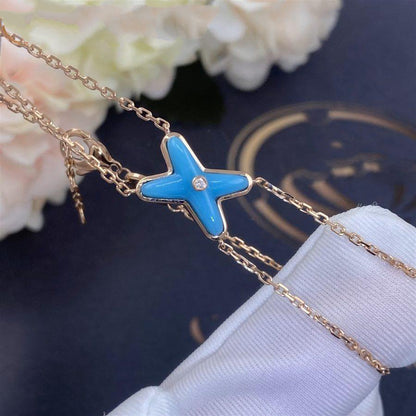 [Camiery]JEUX BRACELET TURQUOISE PINK GOLD 1 DIAMOND