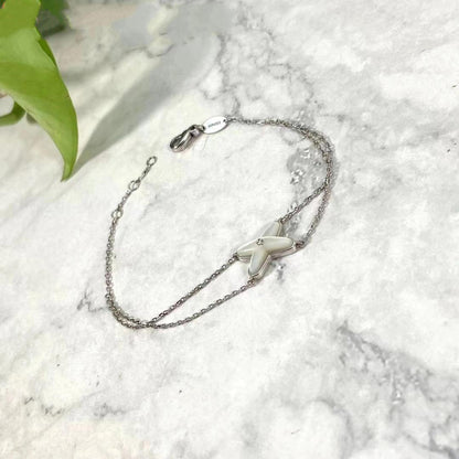 [Camiery]JEUX BRACELET WHITE MOP SILVER 1 DIAMOND