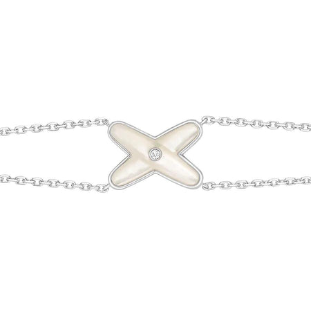 [Camiery]JEUX BRACELET WHITE MOP SILVER 1 DIAMOND