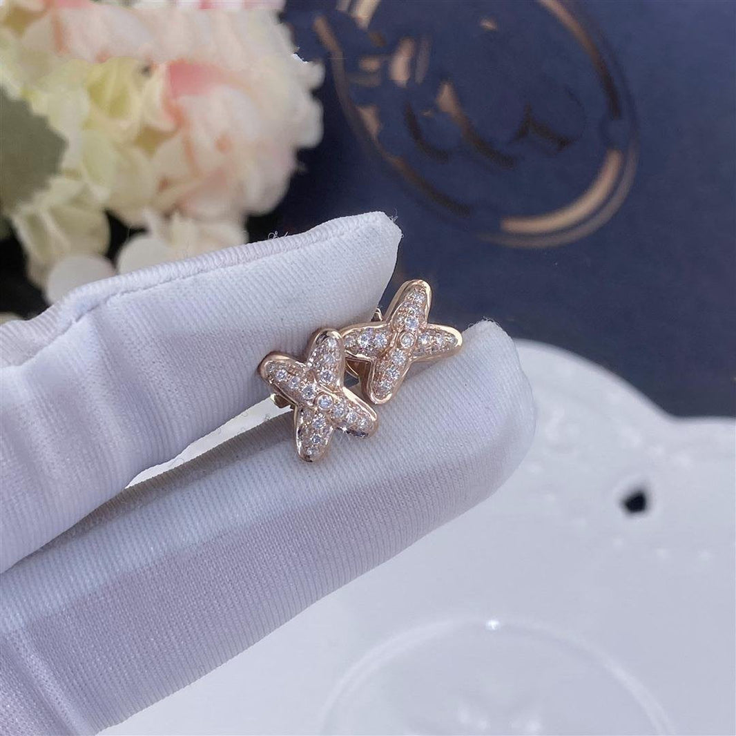 [Camiery]JEUX DE PINK GOLD DIAMOND EARRINGS