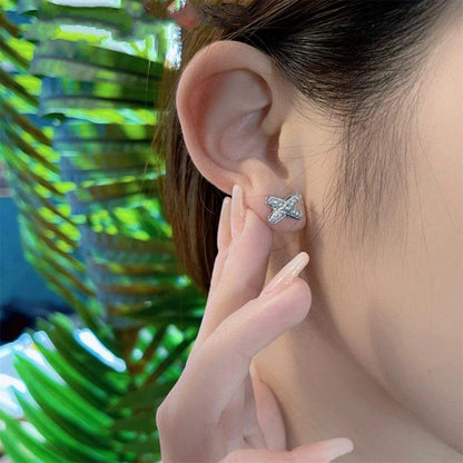 [Camiery]JEUX DE SILVER DIAMOND EARRINGS