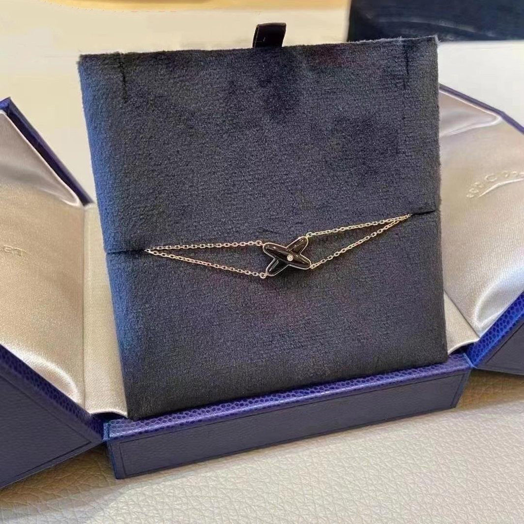 [Camiery]JEUX BRACELET ONYX PINK GOLD 1 DIAMOND