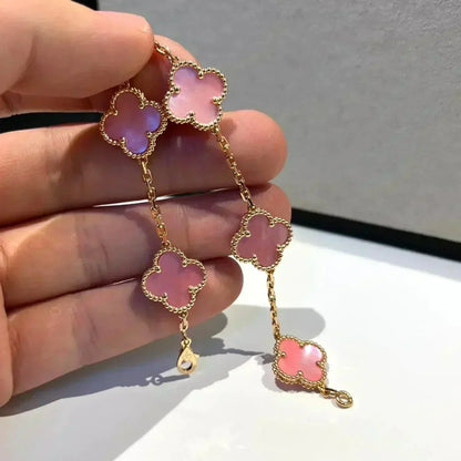 [Camiery] CLOVER 5 MOTIFS  PINK MOP BRACELET COLLECTION