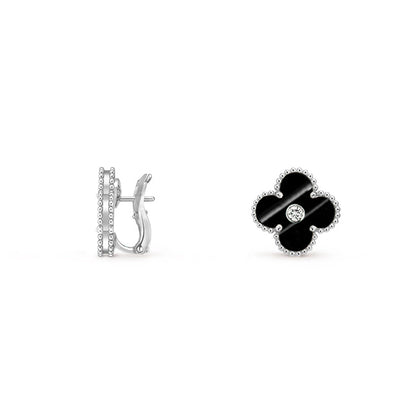 [Camiery]CLOVER SILVER 15MM MOP DIAMOND EARRINGS COLLECTION