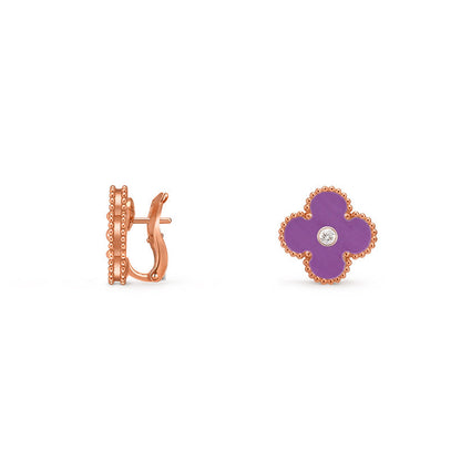 [Camiery]CLOVER 15MM MOP DIAMOND EARRINGS COLLECTION