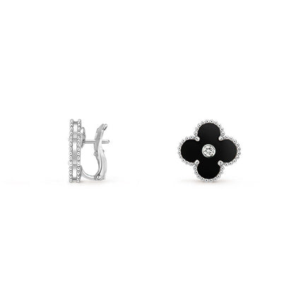 [Camiery]CLOVER SILVER 15MM MOP DIAMOND EARRINGS COLLECTION