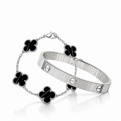 [Camiery] Clover 5-Motif & LOVE Unlimited Bracelet Set