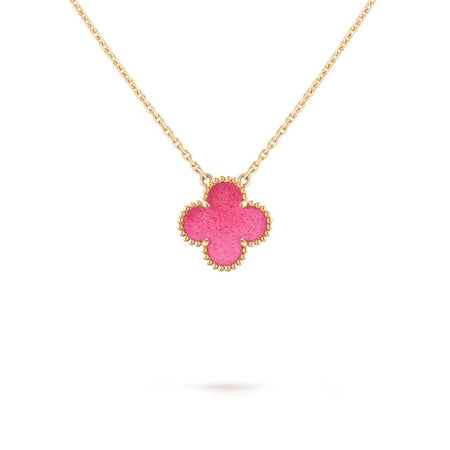 [Camiery] NEW CLOVER 15MM PINK ENAMEL NECKLACE