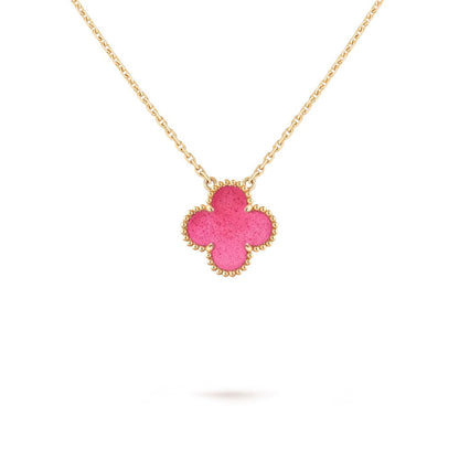 [Camiery] NEW CLOVER 15MM PINK ENAMEL NECKLACE