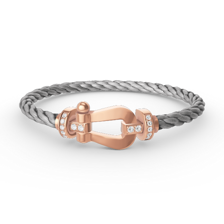 [Camiery]FORCE LARGE HORSESHOE HALF DIAMOND BRACELET ROSE GOLD