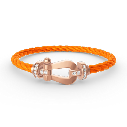 [Camiery]FORCE LARGE HORSESHOE HALF DIAMOND BRACELET ROSE GOLD