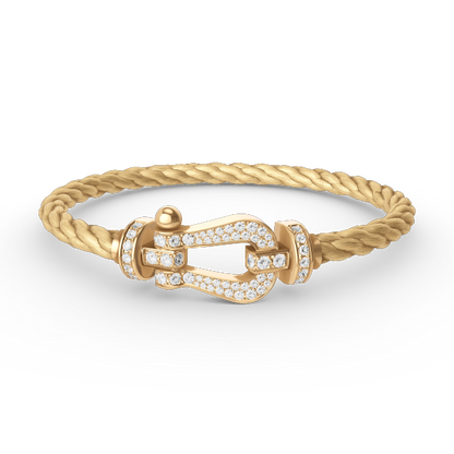 [Camiery]FORCE LARGE HORSESHOE FULL DIAMOND BRACELET GOLD