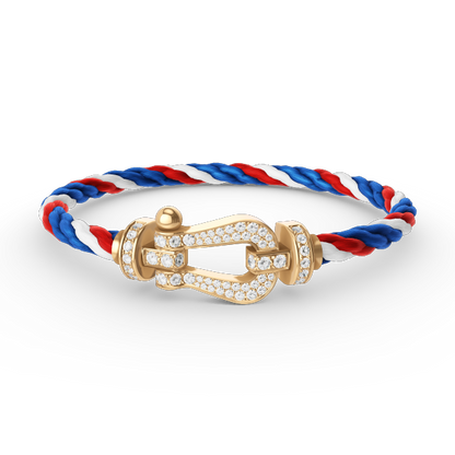 [Camiery]FORCE LARGE HORSESHOE FULL DIAMOND BRACELET GOLD