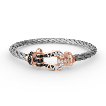 [Camiery]FORCE LARGE HORSESHOE BLACK WHITE DIAMOND BRACELET ROSE GOLD