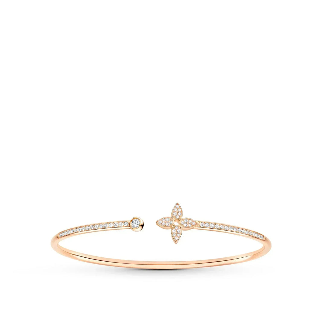 [Camiery]IDYLLE PINK GOLD OPEN BRACELET DIAMOND PAVED