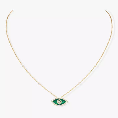 [Camiery]Lucky Eye Diamond Necklace in Rose Gold and Turquoise