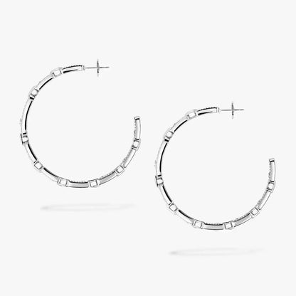[[Camiery]Move Link Diamond Hoop Earrings