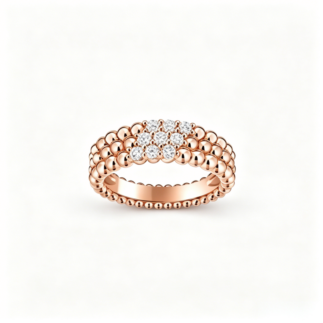 [Camiery] THREE-ROW DIAMOND RING