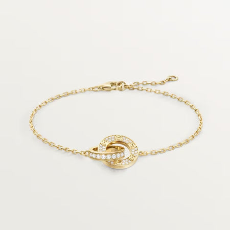 [Camiery] LOVE DOUBLE RING FULL DIAMOND BRACELET