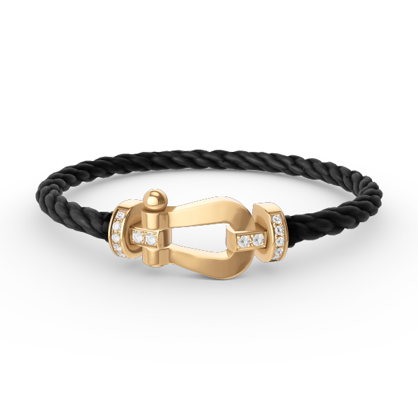 [Camiery]FORCE LARGE HORSESHOE HALF DIAMOND BRACELET GOLD