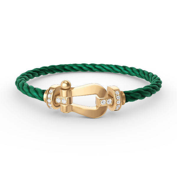 [Camiery]FORCE LARGE HORSESHOE HALF DIAMOND BRACELET GOLD