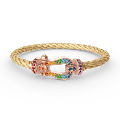 [Camiery]FORCE LARGE HORSESHOE  COLORED DIAMOND BRACELET ROSE GOLD