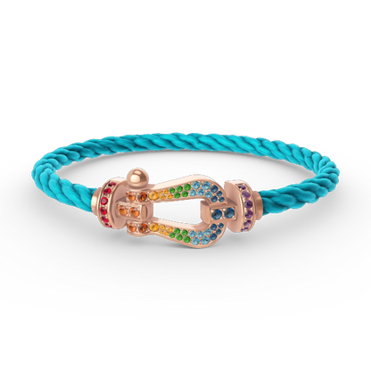 [Camiery]FORCE LARGE HORSESHOE  COLORED DIAMOND BRACELET ROSE GOLD