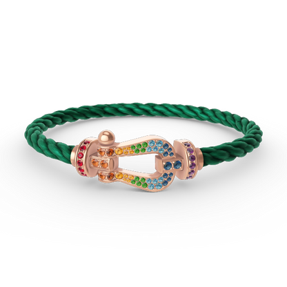 [Camiery]FORCE LARGE HORSESHOE  COLORED DIAMOND BRACELET ROSE GOLD
