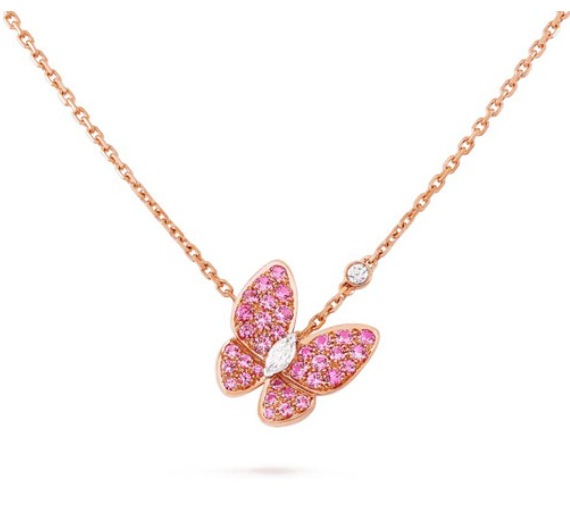 [Camiery]BUTTERFLY RED DIAMOND ROSE GOLD NECKLACE