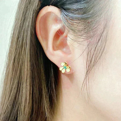 [Camiery]FRIVOLE  FLOWER MALACHITE EARRINGS