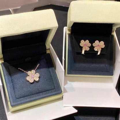 [Camiery]FRIVOLE PINK GOLD FLOWER DIAMOND EARRINGS