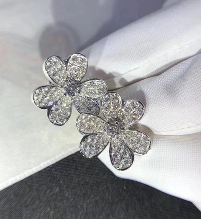 [Camiery]FRIVOLE SILVER FLOWER DIAMOND EARRINGS