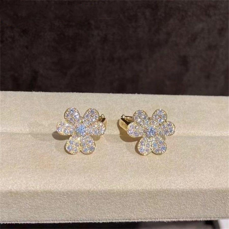 [Camiery]FRIVOLE GOLD FLOWER DIAMOND EARRINGS