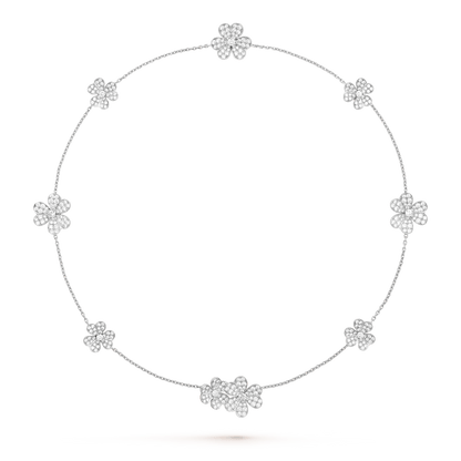 [Camiery]FRIVOLE SILVER 9 FLOWERS NECKLACE