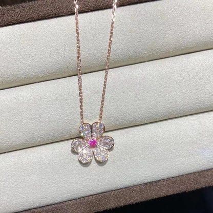 [Camiery]FRIVOLE ROSE GOLD FLOWER DIAMOND NECKLACE
