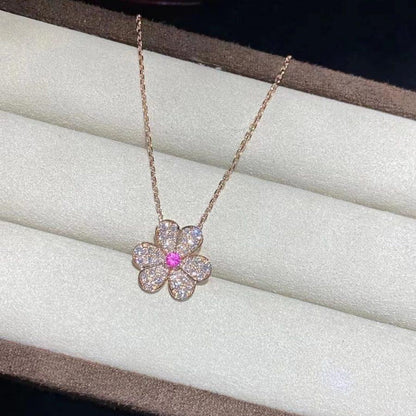 [Camiery]FRIVOLE ROSE GOLD FLOWER DIAMOND NECKLACE
