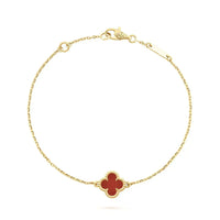 [Camiery]CLOVER  CARNELIAN SINGLE FLOWER BRACELET