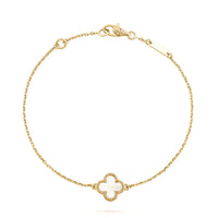 [Camiery]CLOVER WHITE MOP SINGLE FLOWER BRACELET