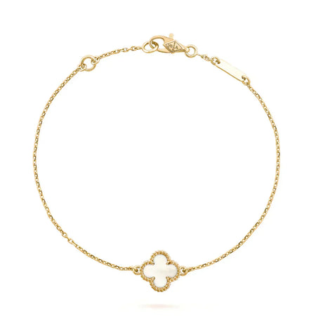 [Camiery]CLOVER WHITE MOP SINGLE FLOWER BRACELET
