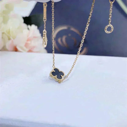[Camiery]CLOVER ONYX SINGLE FLOWER BRACELET