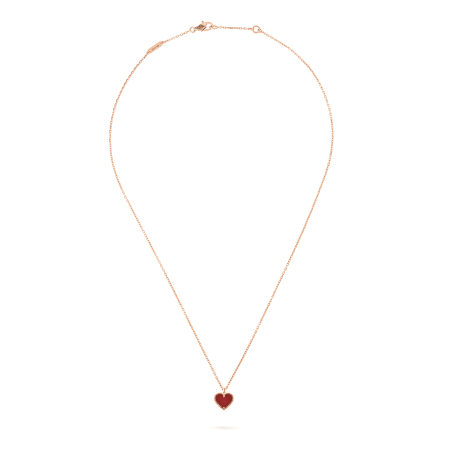 [Camiery]SWEET CLOVER CARNELIAN HEART NECKLACE