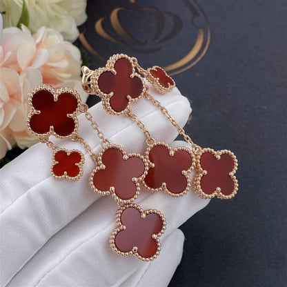 [Camiery]CLOVER EARRINGS CARNELIAN 4 MOTIFS PINK GOLD