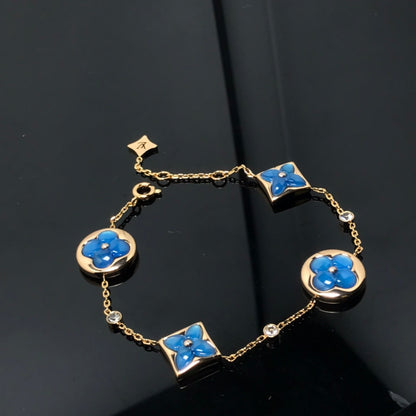 [Camiery]STAR AND SUN 4 MOTIF BLUE BRACELET