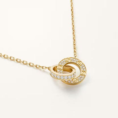 [Camiery] LOVE  FULL DIAMOND PENDANT NECKLACE