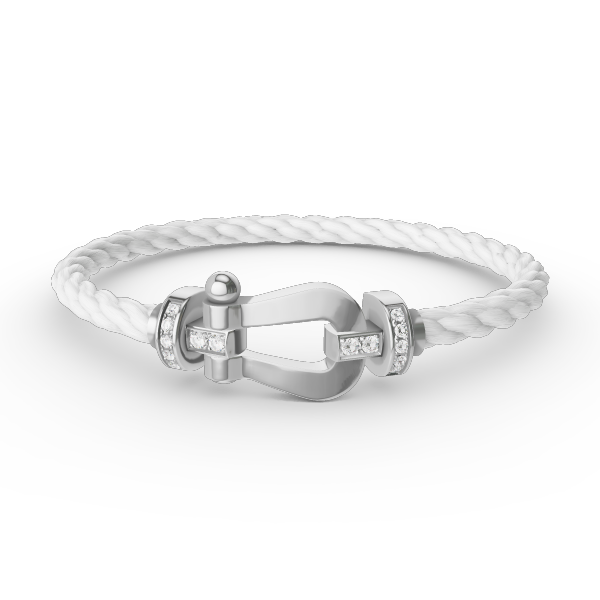 [Camiery]FORCE LARGE HORSESHOE HALF DIAMOND BRACELET SILVER