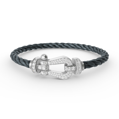 [Camiery]FORCE LARGE HORSESHOE FULL DIAMOND BRACELET SILVER