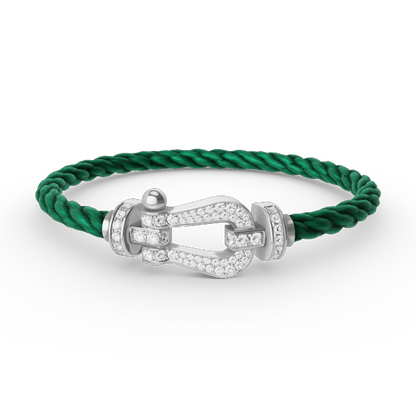 [Camiery]FORCE LARGE HORSESHOE FULL DIAMOND BRACELET SILVER